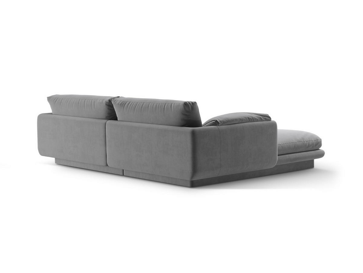 ECKSOFA rechts Torino aus Samt hellgrau 3 Sitzplätze - Hellgrau, Textil (170/220cm) - Micadoni