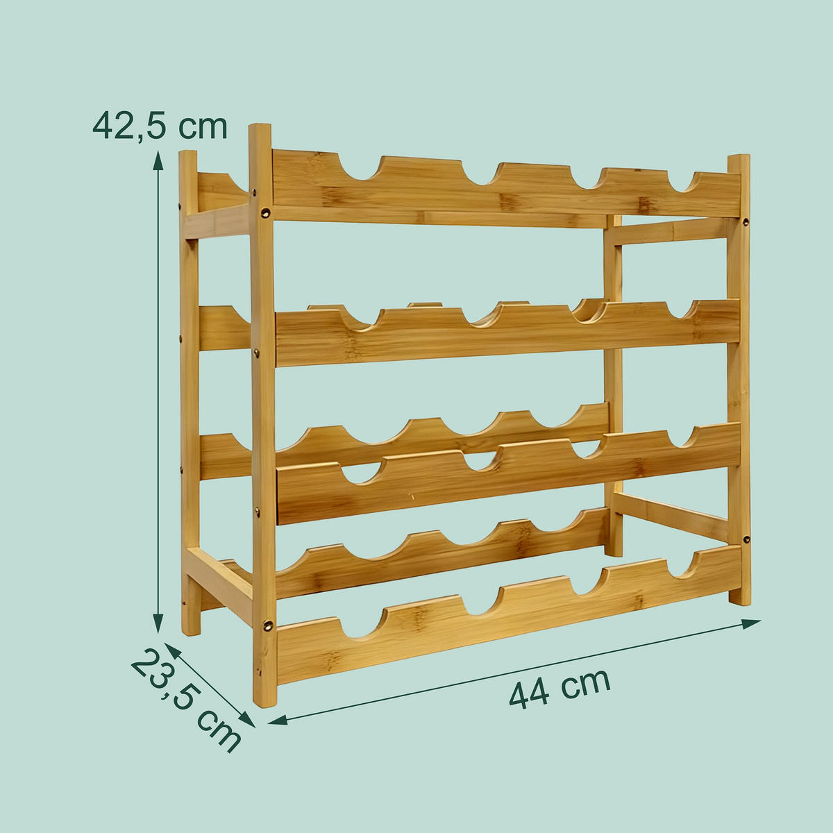 WEINREGAL - Hellbraun, Holz (45/42/45cm) - Relaxdays