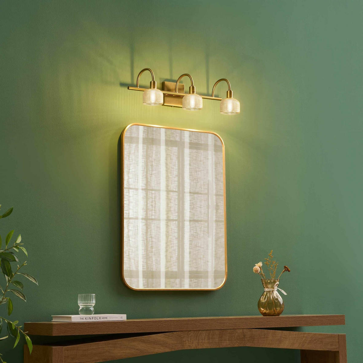 WANDLEUCHTE Gabriela, Frostweiß und Gold, 55cm - Goldfarben, Glas (23/18/55cm) - KOSILUM