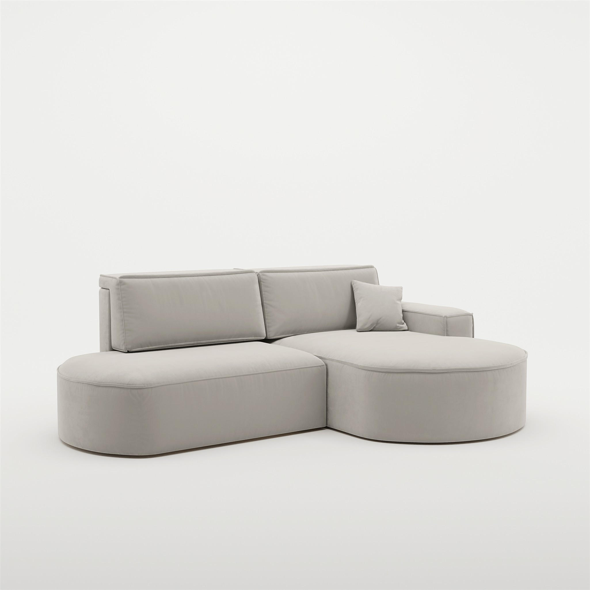 ECKSOFA Venedig Mit Schlaffunktion - Hellgrau, Holzwerkstoff/Textil (278/179cm) - Fun Möbel