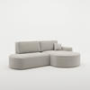 ECKSOFA Venedig Mit Schlaffunktion - Hellgrau, Holzwerkstoff/Textil (278/179cm) - Fun Möbel