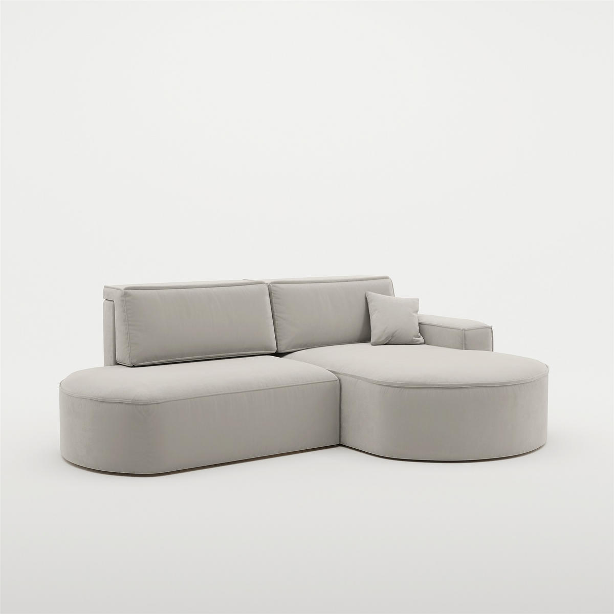 ECKSOFA Venedig Mit Schlaffunktion - Hellgrau, Holzwerkstoff/Textil (278/179cm) - Fun Möbel
