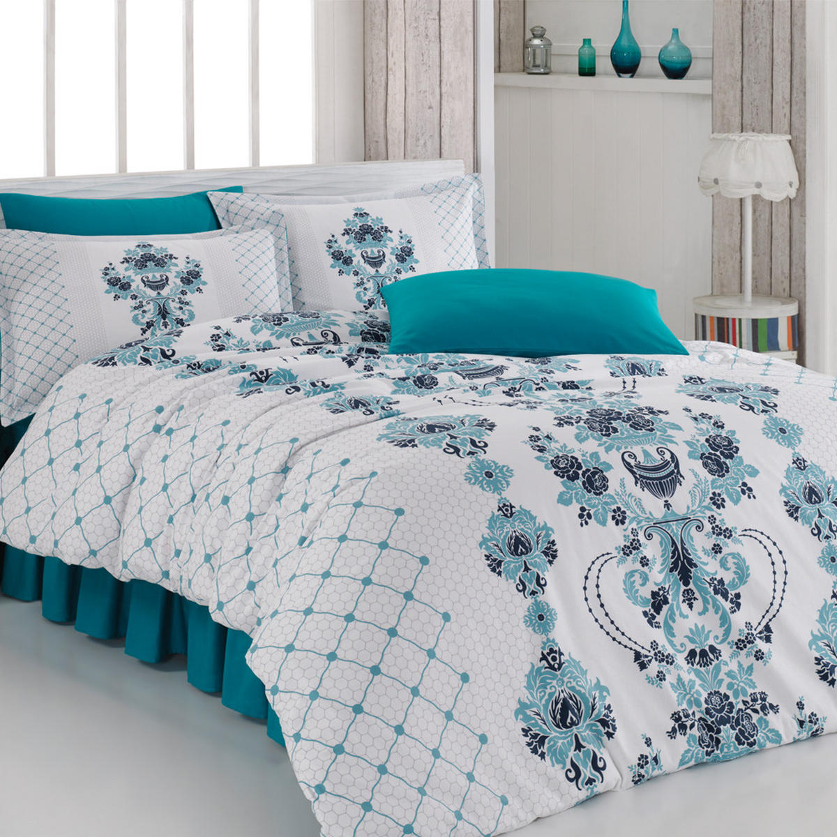 BETTWÄSCHE 4-teilig 200/220 cm VINTAGE - Blau, Textil (200/220cm) - ROLFNERS