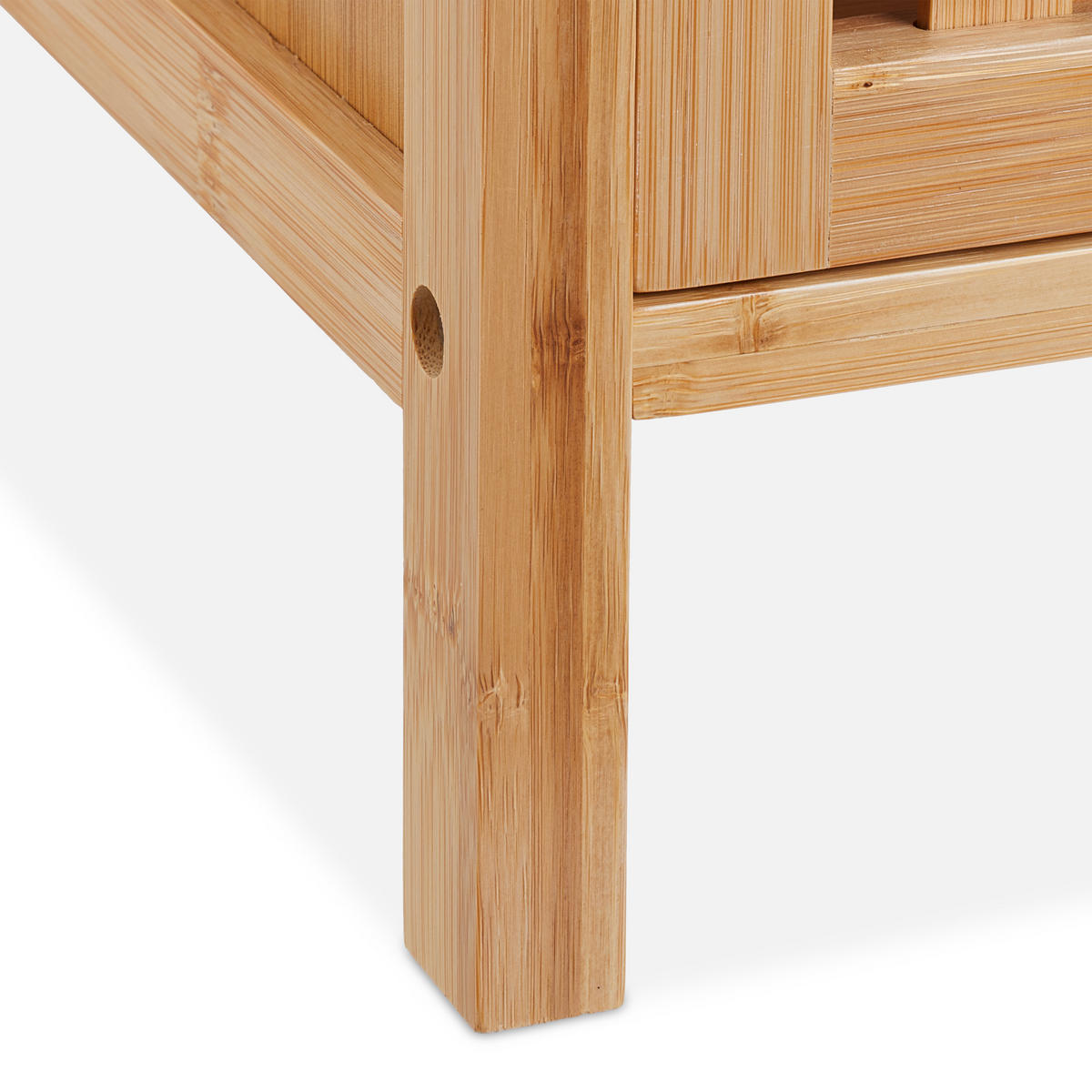 WASCHBECKENUNTERSCHRANK - Hellbraun, Holz/Holzwerkstoff (66/61/30cm) - Relaxdays
