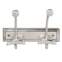 KLEIDERHAKEN mit 2 Haken - 23/15/17 cm - Silberfarben, Metall (15/17/16cm) - Signature