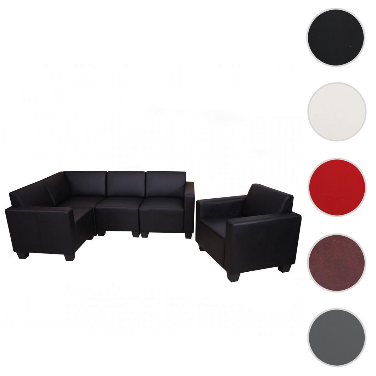 COUCH-GARNITUR Schwarz - Schwarz, Textil (214/76/142cm) - MCW