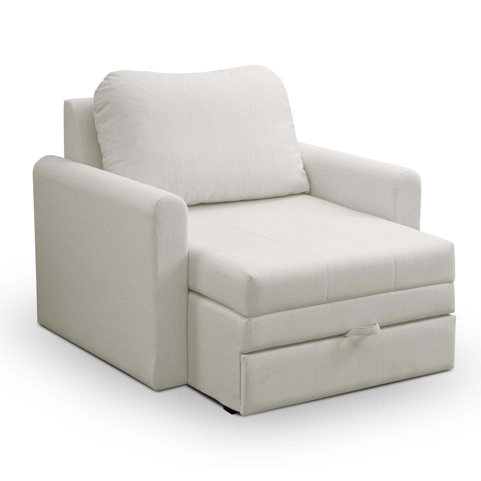 SCHLAFSESSEL Dejano Creme 75x196 cm - Creme/Schwarz, Holz/Textil (103/90/115cm) - Selsey