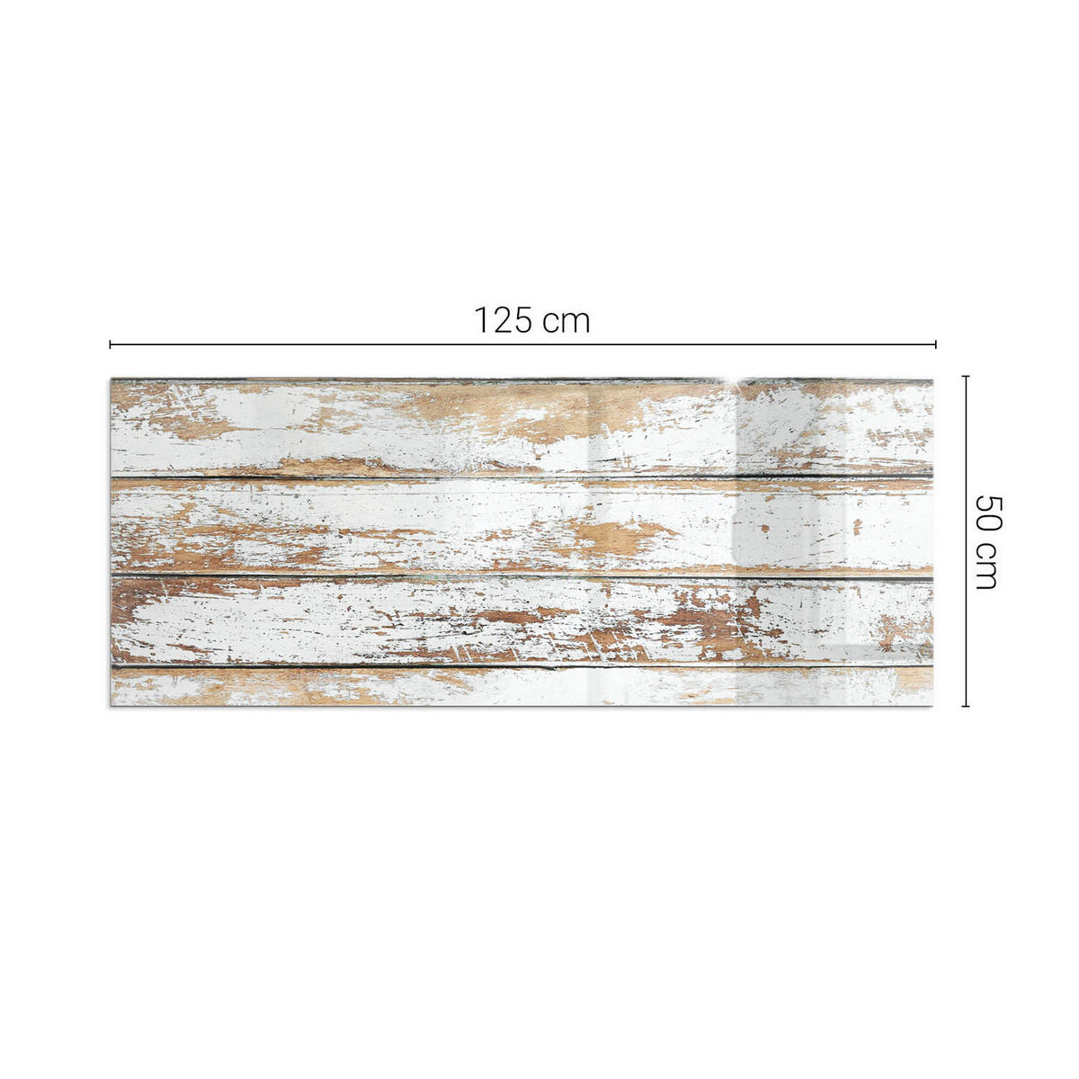 GLASPLATTE für Kamin 125x50 cm Weiß - Weiß, Glas (125/50/0.4cm) - ArtPrintCave