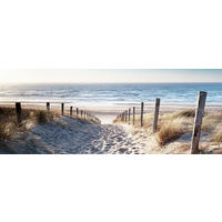 GLASBILD 80x30 cm Weg zum Meer - Gelb, Glas (80/30cm) - artissimo