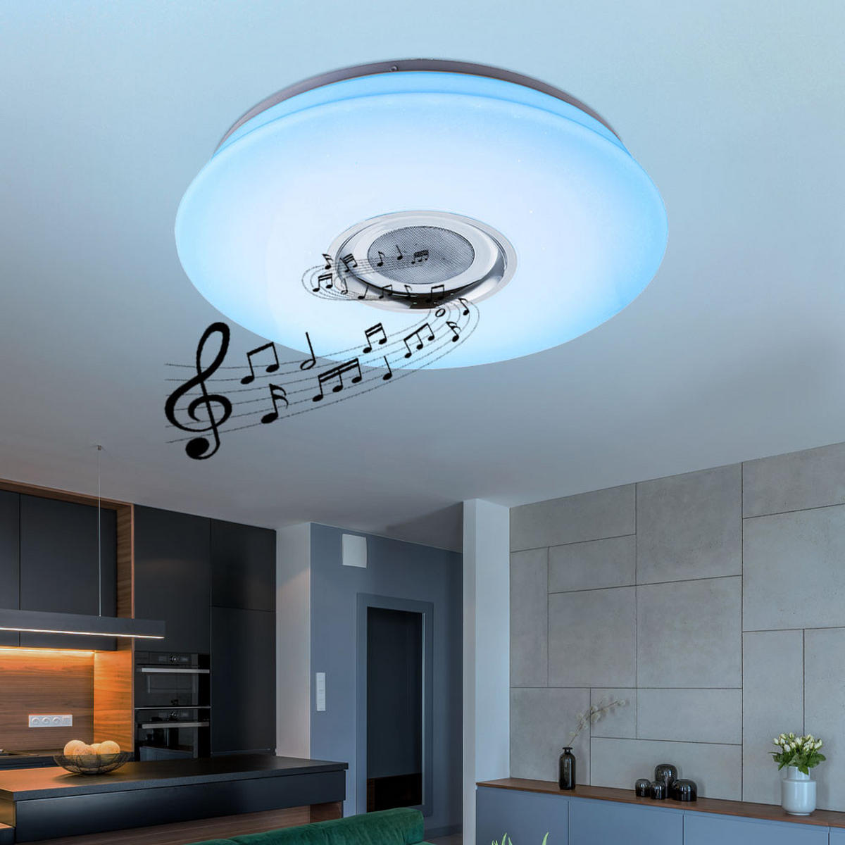 LED DECKENLEUCHTE Nicole Weiß - Weiß, Kunststoff (40/40/7cm) - Globo Lighting