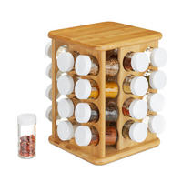 GEWÜRZKARUSSELL - Multicolor, Glas/Holz (25/28/25cm) - Relaxdays