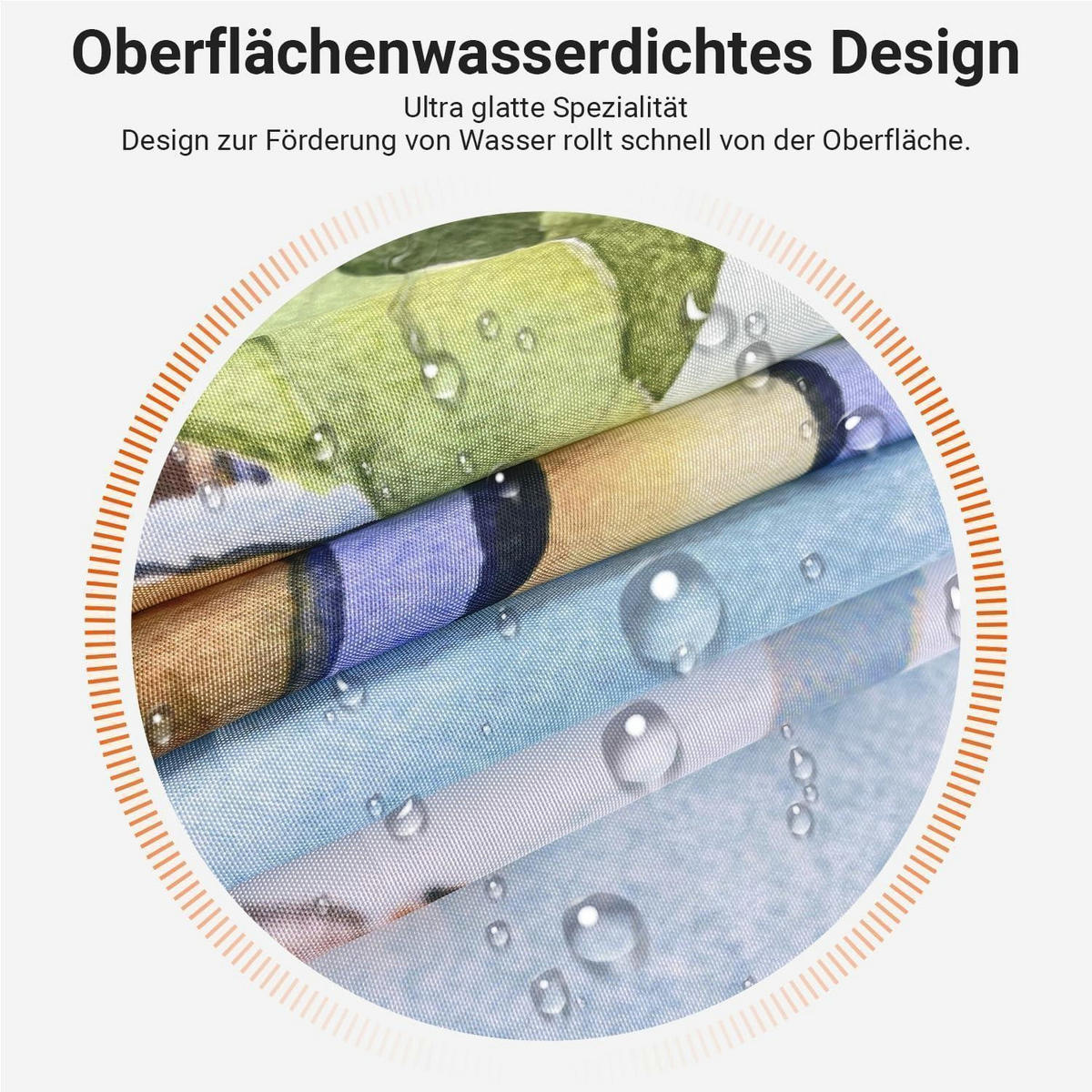 DUSCHVORHANG Seepferdchen Bemalt 180 x 200 cm - Multicolor, Textil (180/200cm)