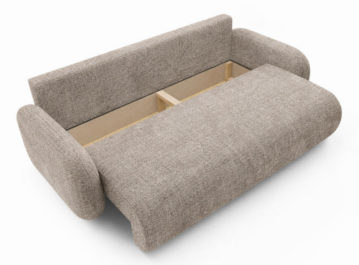 SOFA Cremona 24 LEON Mit Schlaffunktion - Braun, Textil (220/90/92cm) - Sepro Meble