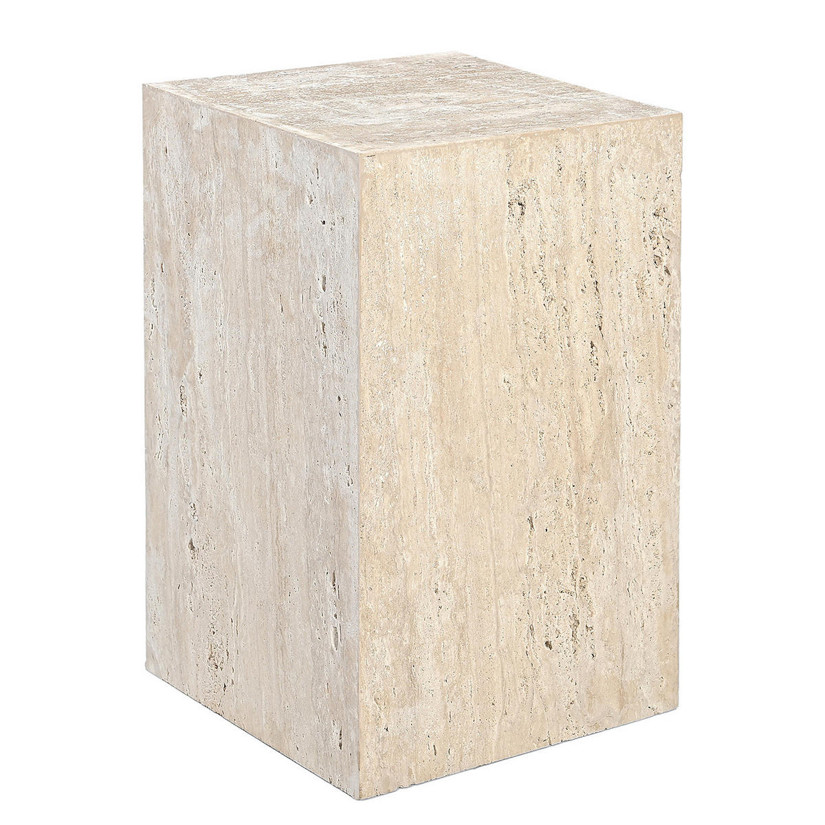 BEISTELLTISCH - Travertin / Beige - Beige, Stein (30/30/48cm) - home24