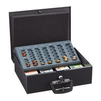 POKLADNA na mince Euro - šedá, kov/plast (36/11.5/28.5cm) - Relaxdays