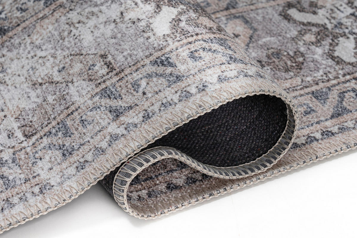 TEPPICH DUBAI grau vintage 120/180 cm - Grau, Textil (120/180cm) - Tapiso
