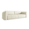 4-SITZER-SOFA Chenille Stoff Beige - Beige/Schwarz, Kunststoff/Textil (250/74/105cm) - Makamii