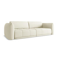 3-SITZER SOFA Chenille Stoff Beige - Beige/Schwarz, Kunststoff/Textil (210/74/105cm) - Makamii