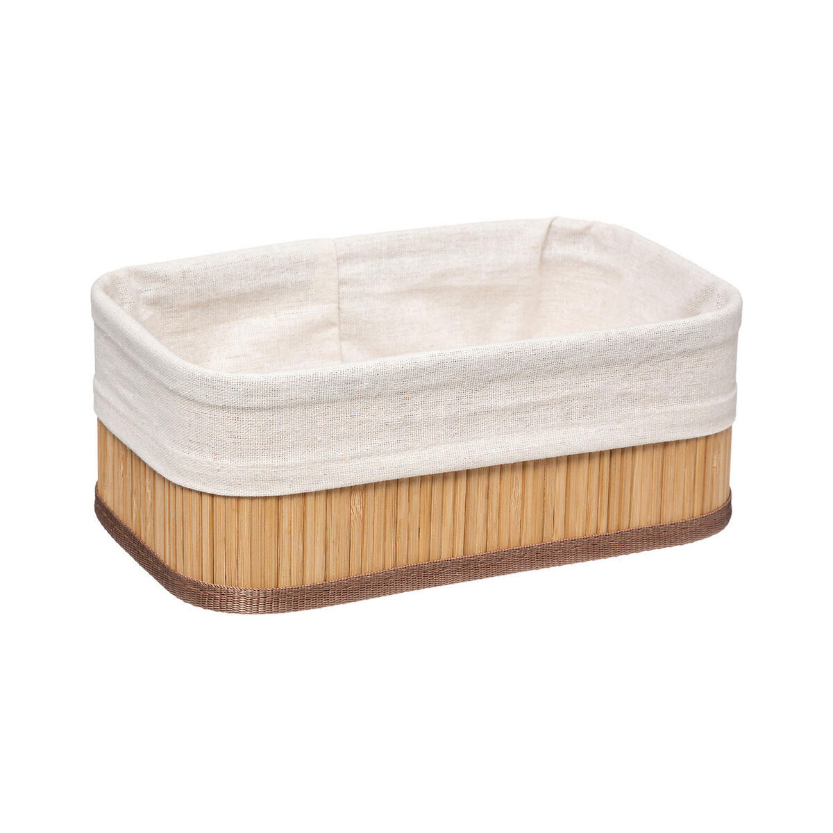 AUFBEWAHRUNGSKORB Set 3-tlg., Bambus, Polyester - Braun, Holz (20.5/12/30cm) - 5five Simply Smart