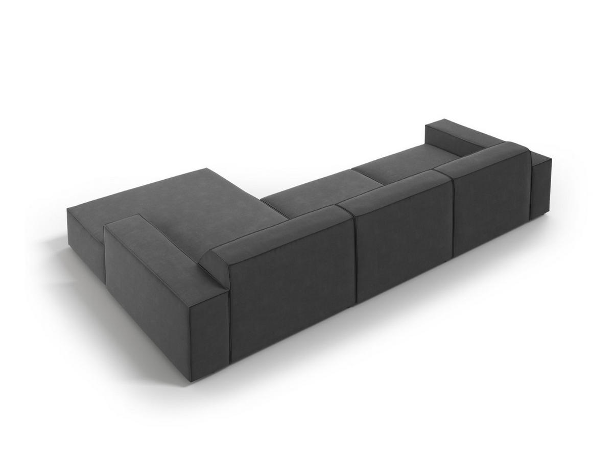 ECKSOFA rechts Jodie aus Samt grau 4 Sitzplätze - Grau, Textil (166/284cm) - Micadoni