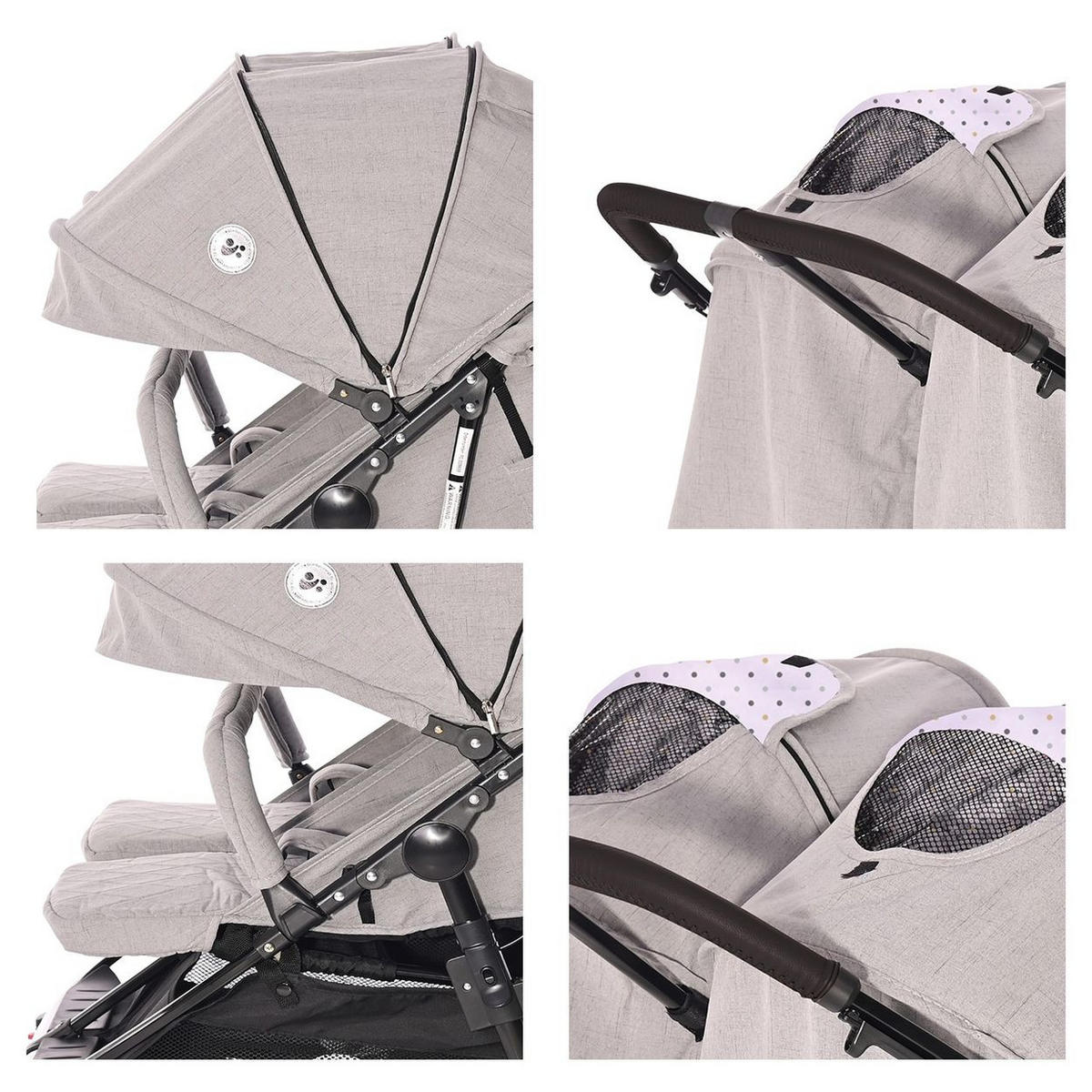 DUO klappbar verstellbar Fußabdeckung Wickeltasche - Schwarz, Metall (76/88/105cm) - Lorelli