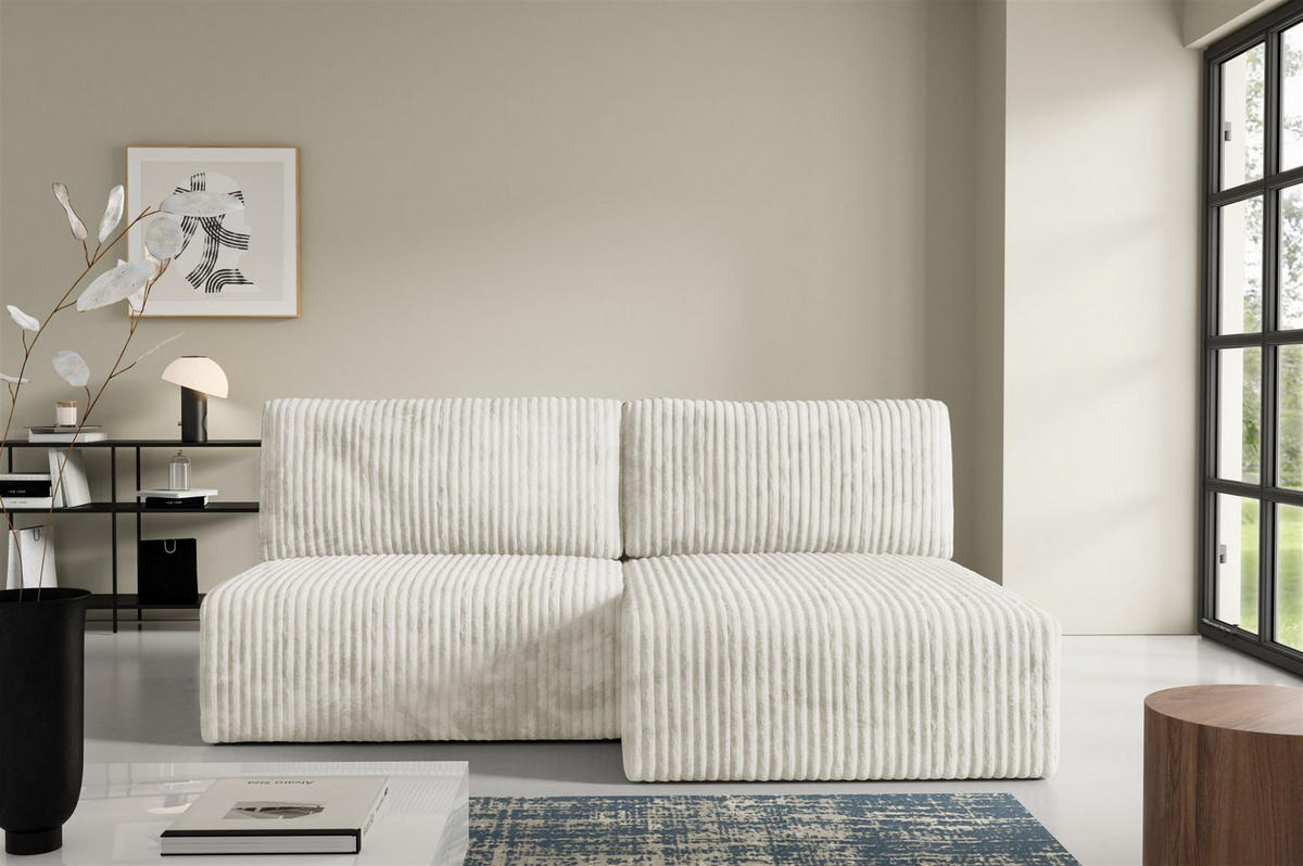 ECKSOFA Natalia Xs - Creme, Holzwerkstoff/Textil (210/149cm) - Fun Möbel