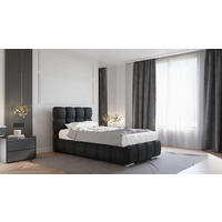 POLSTERBETT Bliss 100 x 200 cm mit Bettkasten und Lattenrost, 7-Zonen-Taschenfederkernmatratze cira (24 cm) - schwarz - Schwarz, Holz (100/200cm) - Homesy