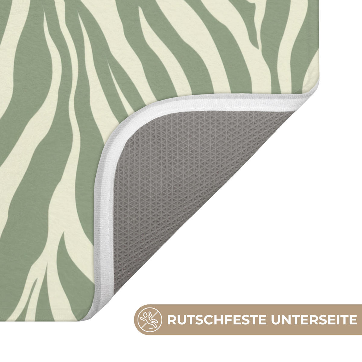 WC PŘEDLOŽKA Zebra - Motiv - zelená 50x80 cm - šalvějově zelená, textil/plast (50/1cm) - OnlyWow