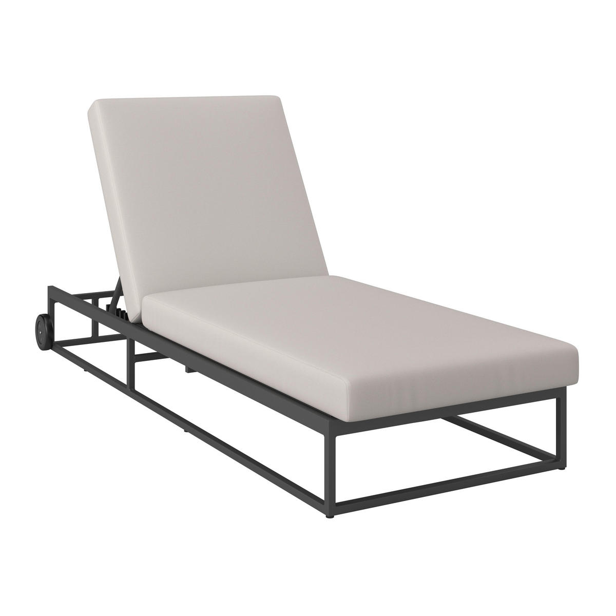 GARTENLIEGE Berry Hellgrau Outdoorstoff/Metall - Hellgrau, Metall (200/83/72.5cm) - Bessagi Garden