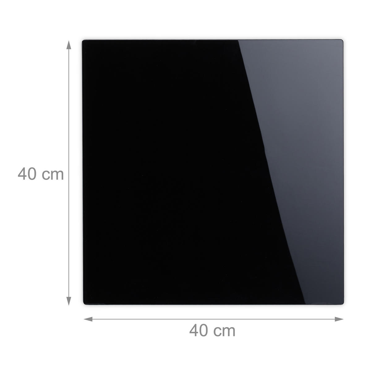 MAGNETTAFEL - Schwarz, Glas/Metall (40/40/0.4cm) - Relaxdays