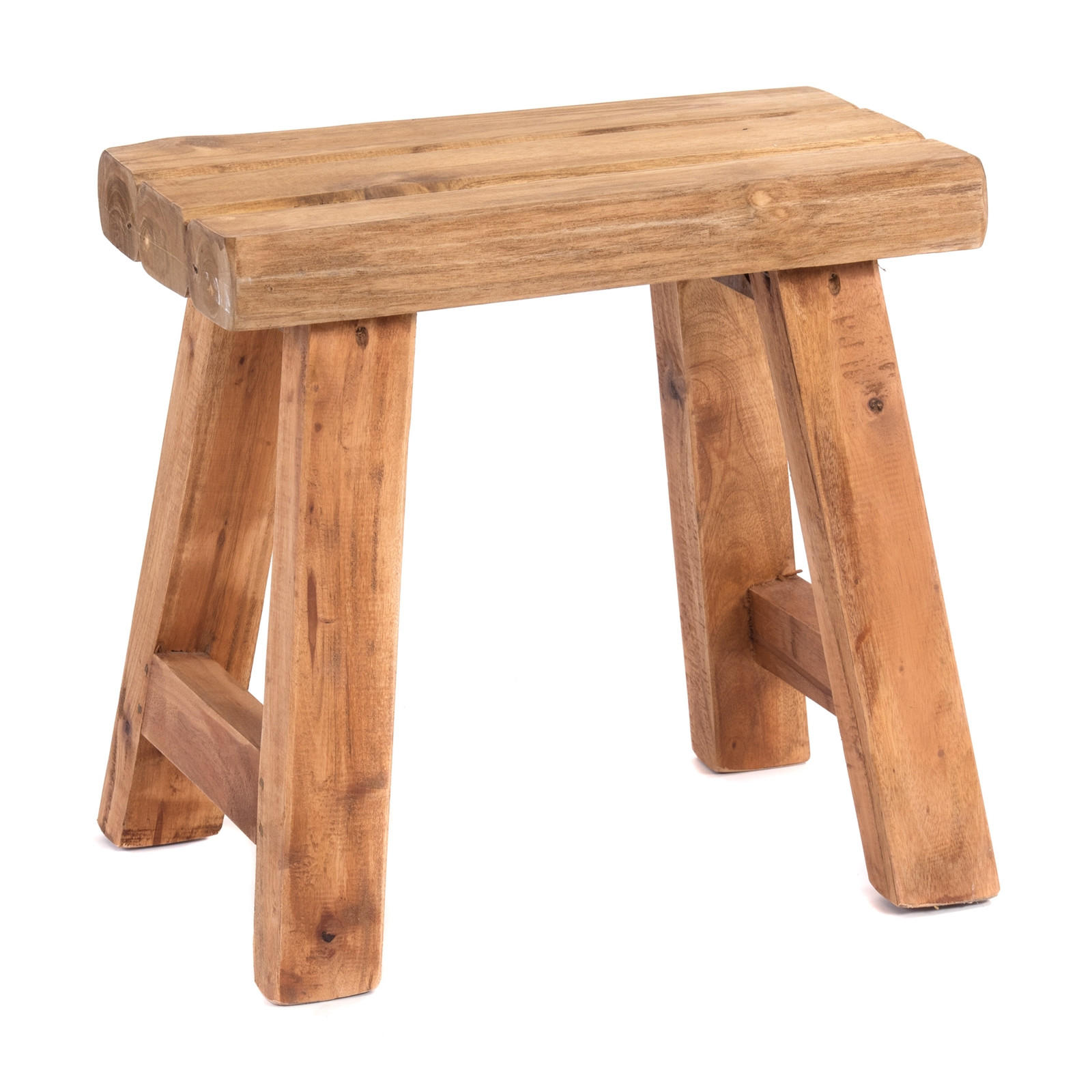 SITZHOCKER Rustic Teakholz massiv 08 honigfarben gewachst - Honig, Holz (42/41/29cm) - DESIGN DELIGHTS