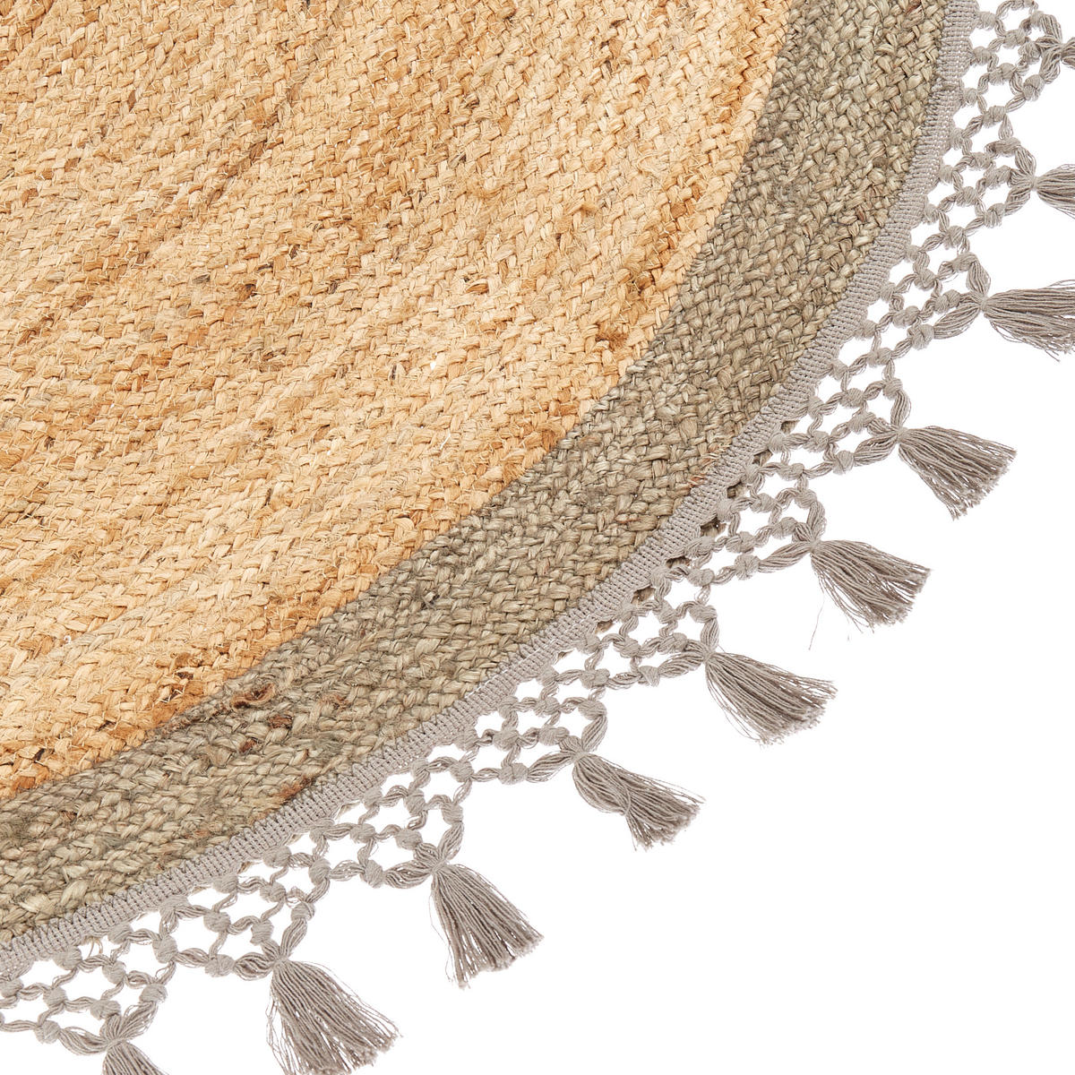 TEPPICH geflochten Marts 140/140 cm - Beige, Naturmaterialien (140/140cm) - Beliani