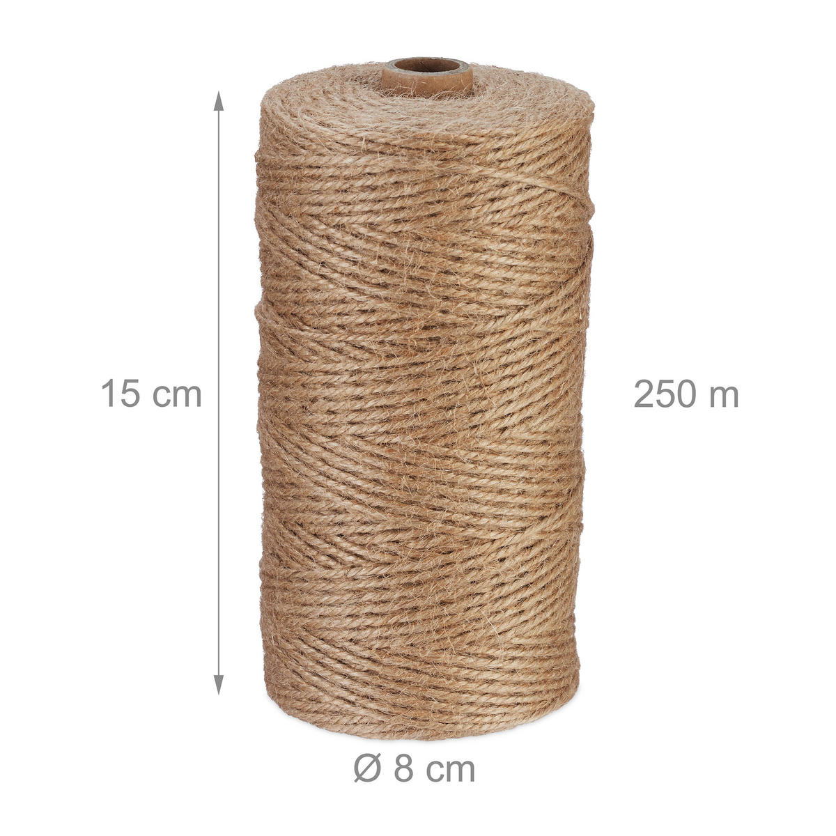 2xJUTESCHNUR - Hellbraun, Textil (8/15/8cm) - Relaxdays