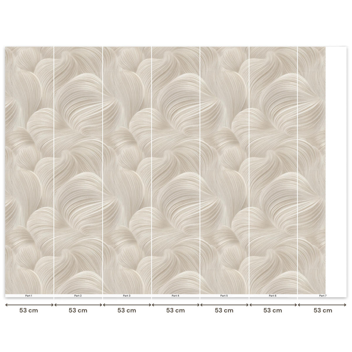 TAPETE - Lines - Ventilator - Beige - 350x280 cm - Creme, Papier (350/280cm) - OnlyWow