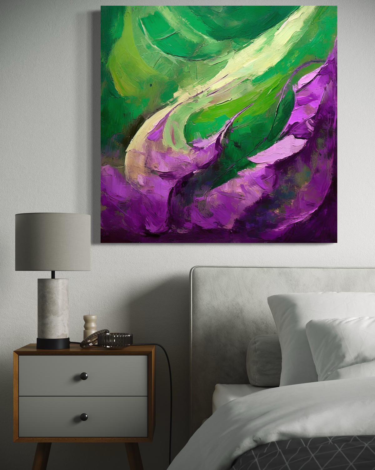 WANDBILD abstrakt gemaltes aquarell - Multicolor, Textil (30/30cm) - Feeby