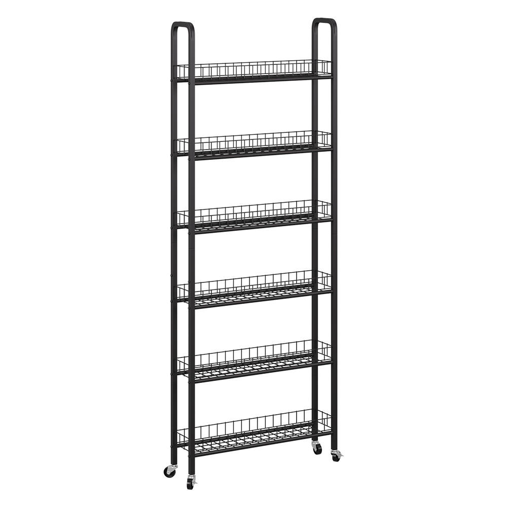 MOBIL PIEDESTAL Rolivo Svart 58 x 15 cm med 6 fack 155.5/58/15 cm