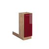 KÜCHENINSEL Fame-Line Bordeaux Hochglanz 30 cm ohne AP - Honigeiche/Bordeaux, Holzwerkstoff (30/82/70cm) - Vicco