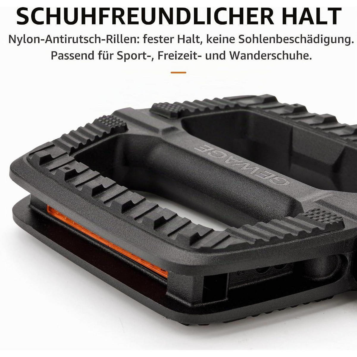 FAHRRADPEDALE City/Trekking 111 x 109 mm mit StVZO Reflektoren - Schwarz, Kunststoff (10.9/1.5/11cm)