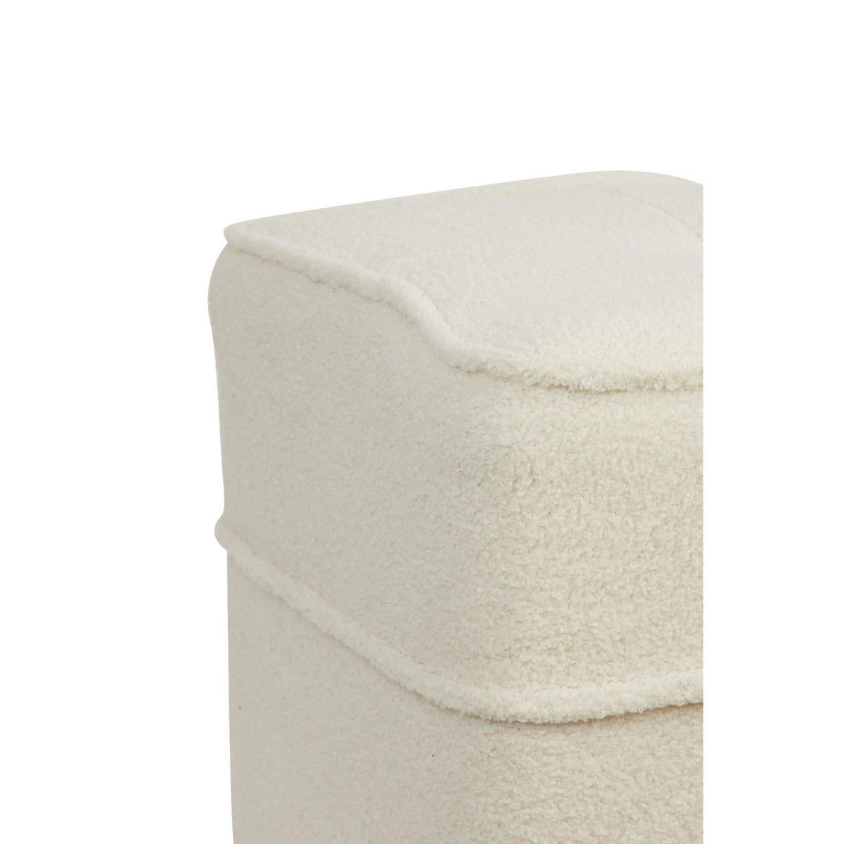 SITZPOUF Kiki Weiß 40/40/35 cm - Weiß, Textil (40/35/40cm) - Light & Living