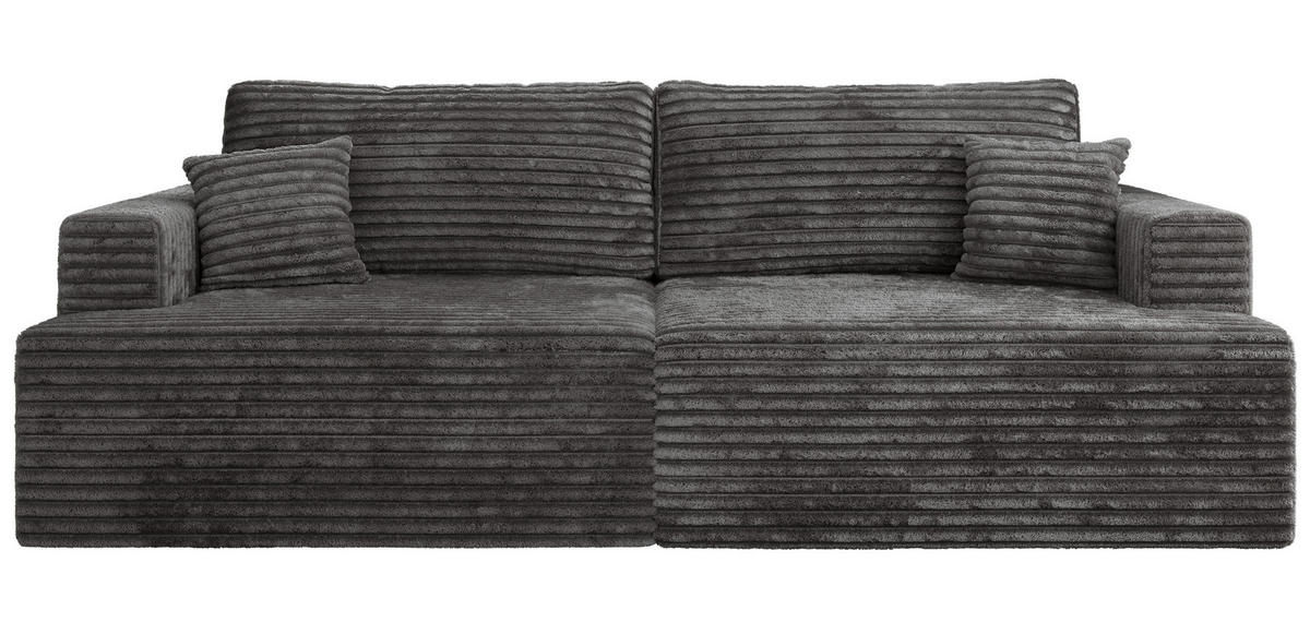 4-SITZER SOFA VIRELLA Dunkelgrau Cord - Dunkelgrau/Schwarz, Textil (240/88/115cm) - MKS