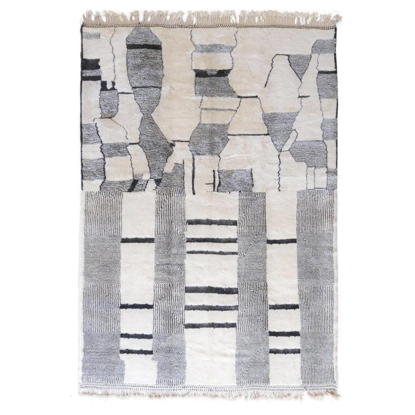 BERBERTEPPICH abstraktes Design aus reiner Wolle 300x 400 cm - Weiß, Naturmaterialien (300/400cm) - AFK Living