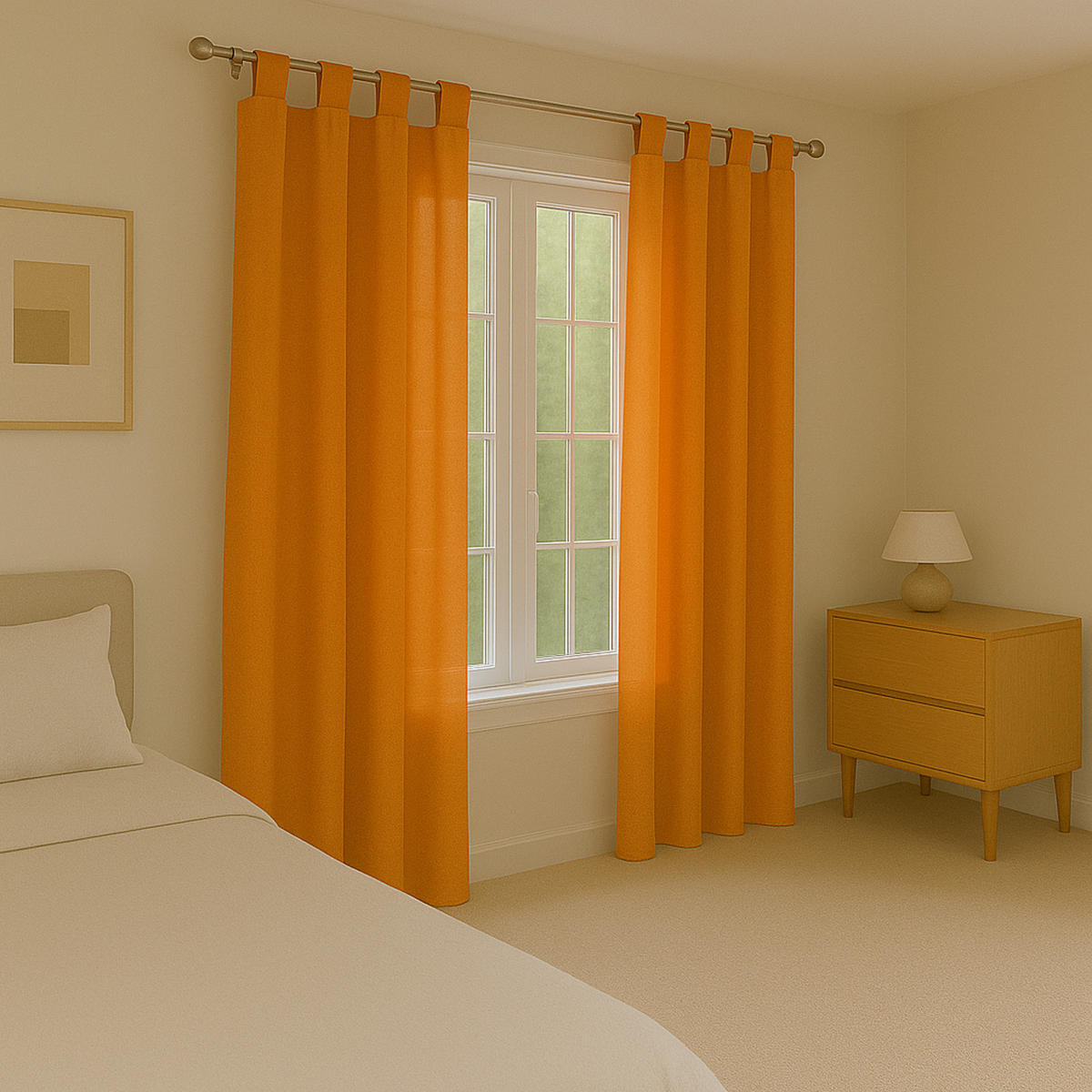 SCHLAUFENSCHAL blickdicht 140x225 cm Hellorange 2er-Pack - Orange, Textil (140/225cm)