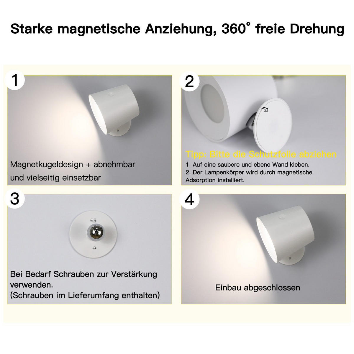 LED WANDLEUCHTE Emma - Weiß, Kunststoff (9/8/11cm) - Nettlife