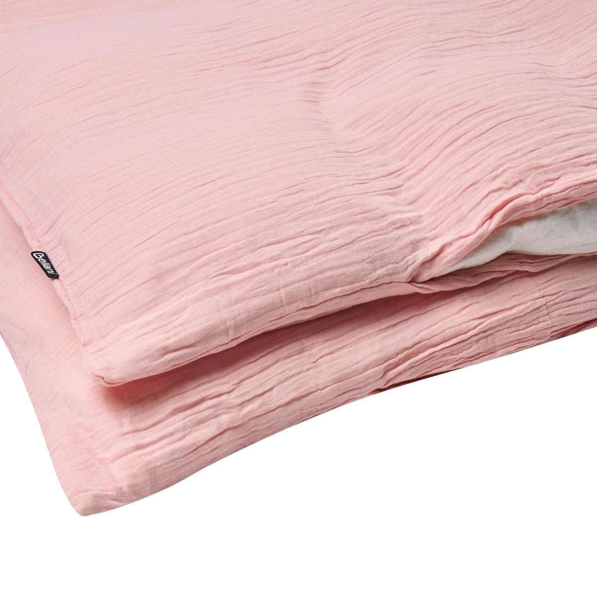 BETTWÄSCHE-SET 150/200 cm Baumwollmusselin Pastellrosa Sumner - Pink, Textil (150/200cm) - Beliani