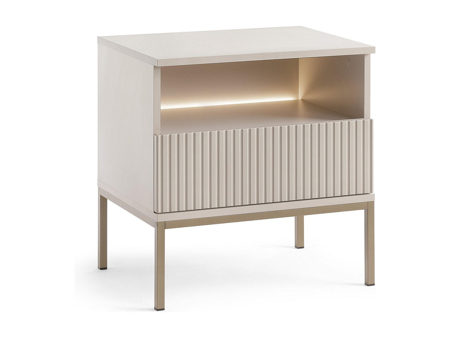 Vente-Unique Nachttisch Beige, Natur 53.6x56.2x39 cm