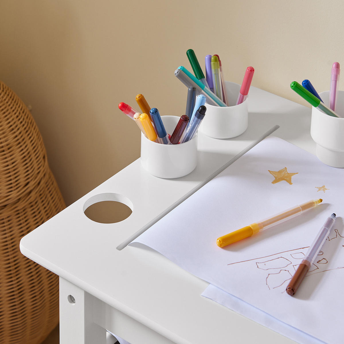 KINDERSITZGRUPPE Weiß - Weiß, Holzwerkstoff (80/65/54cm) - SoBuy