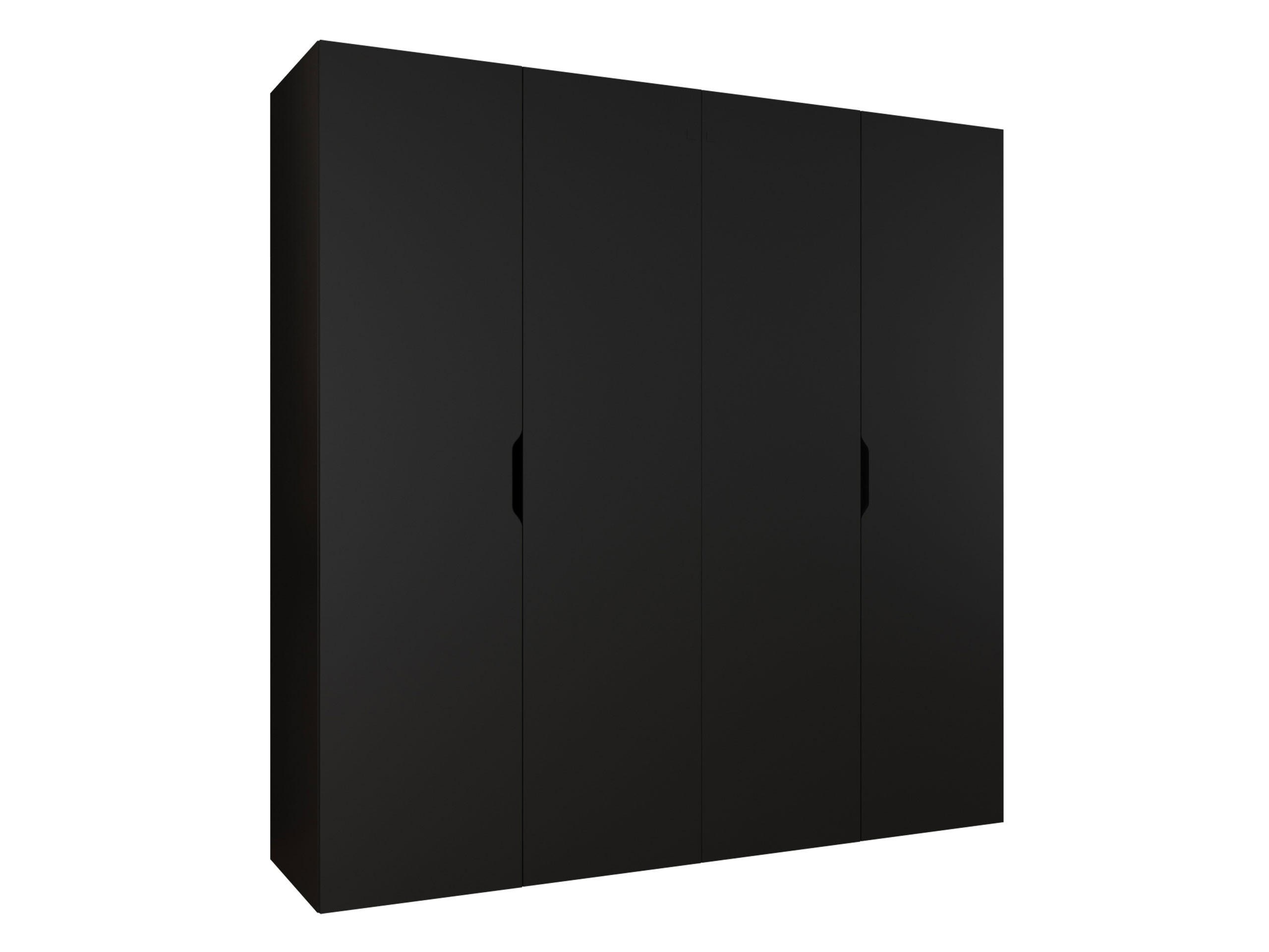 DREHTÜRENSCHRANK Malaga 200 - Schwarz, Holzwerkstoff (200/202/52cm) - MIRJAN24