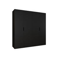 DREHTÜRENSCHRANK Malaga 200 - Schwarz, Holzwerkstoff (200/202/52cm) - MIRJAN24