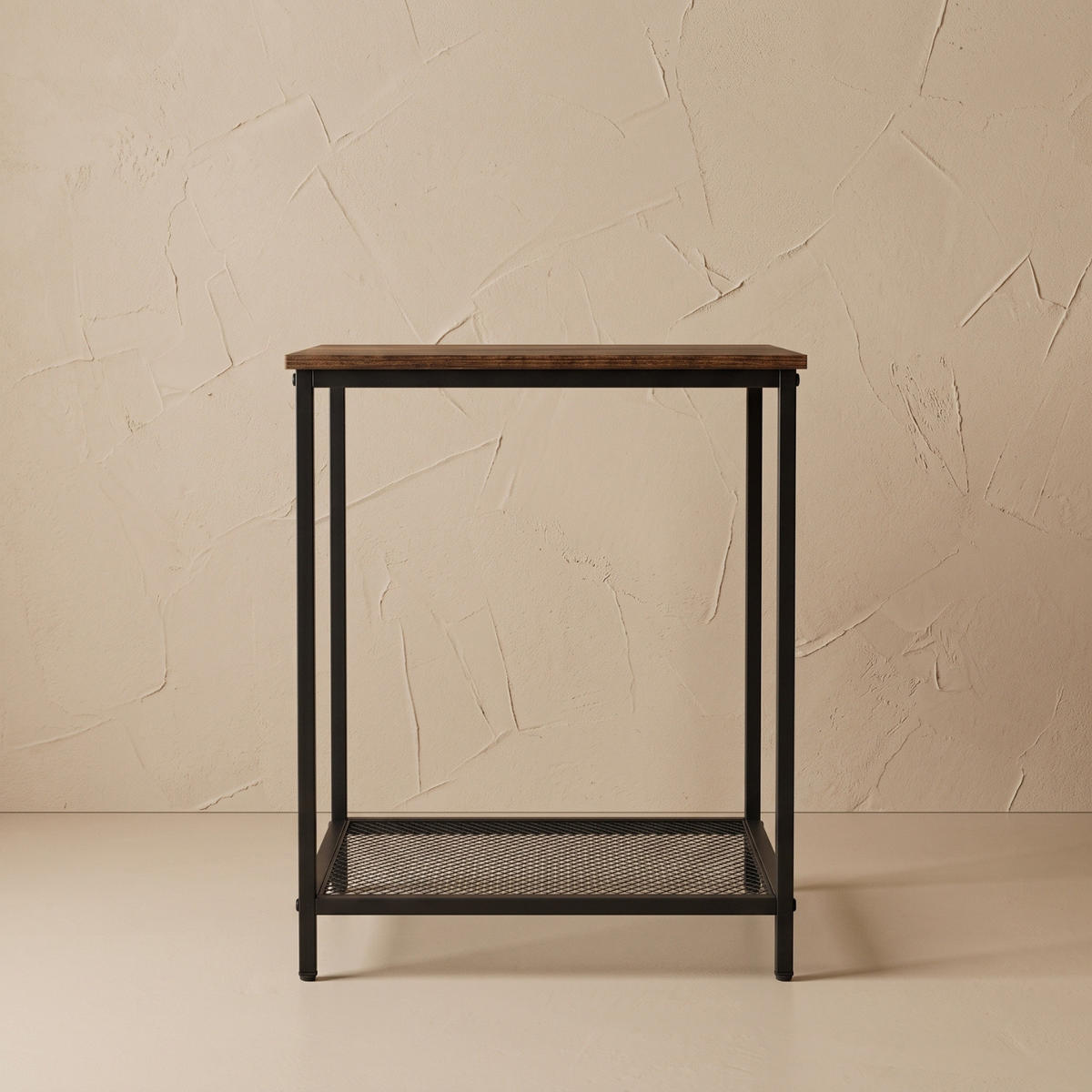 BEISTELLTISCH quadratisch Dunkelbraun 45/45/55 cm - Braun, Metall (45/45/55cm) - SCENA LIVING