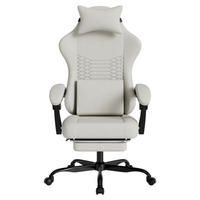 GAMINGSTUHL Ergonomisch Weiß, höhenverstellbar & drehbar, Metall-Stoff-Bezug, 58,5 x 63 x 120,5 cm - Weiß, Metall (63/120.5/58.5cm) - Albatros